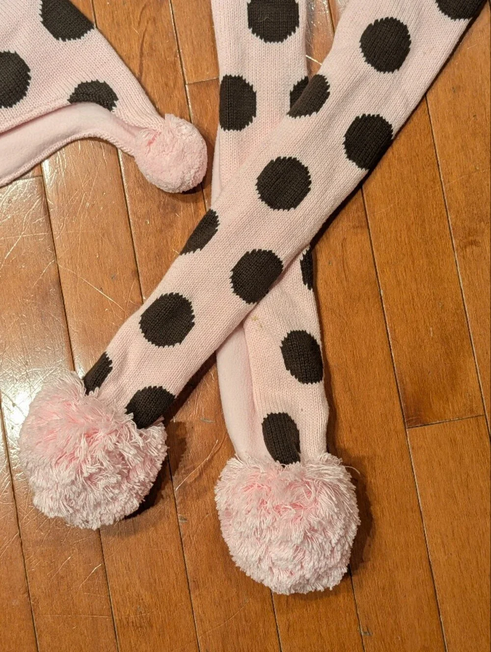 NWT Vintage Gymboree Sweeter Than Chocolate Pink & Brown Polka Dot Hat & Scarf